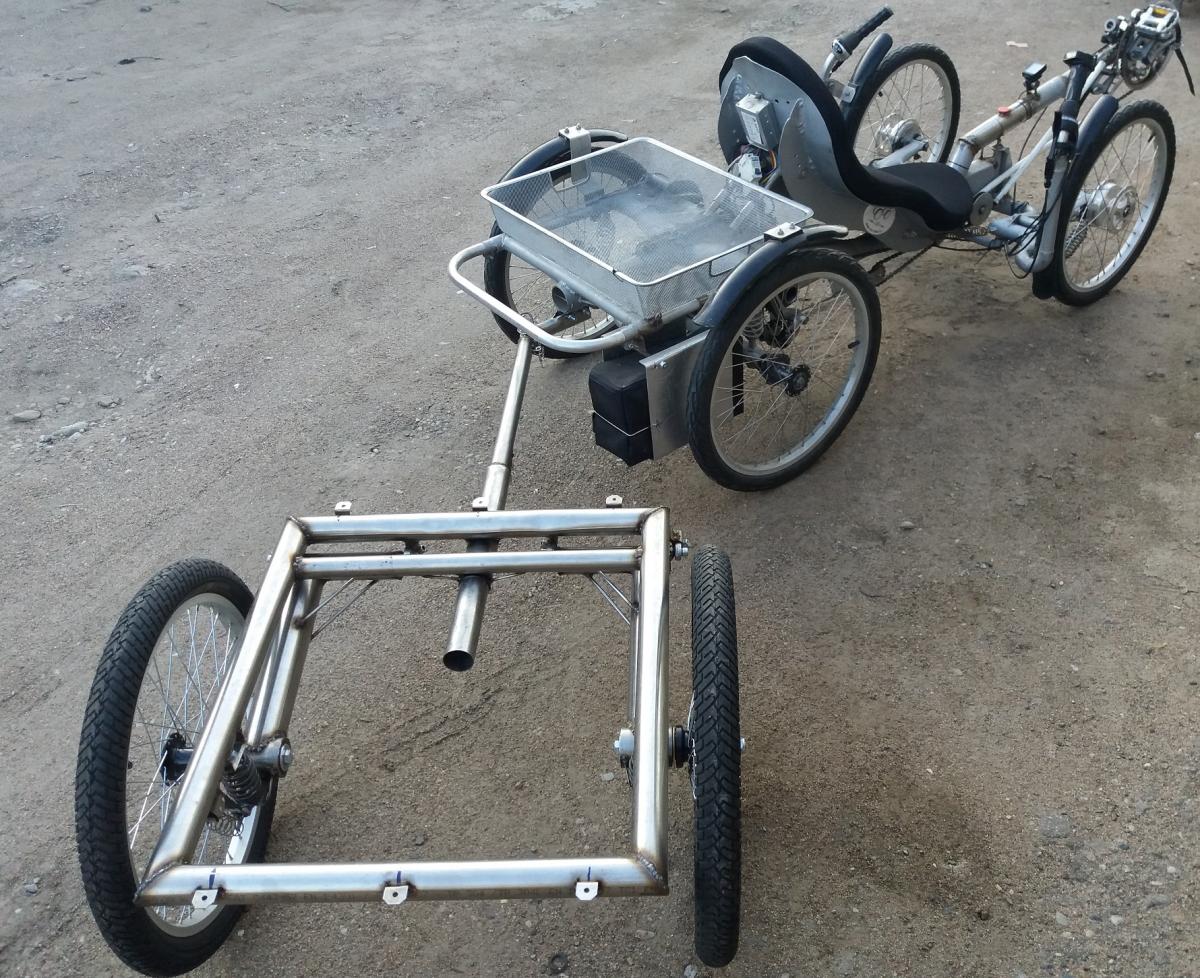 Velomobile with stainless steel frame